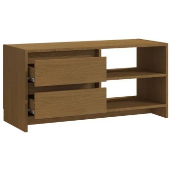 TV-Schrank Honigbraun 80x31x39 cm Massivholz Kiefer