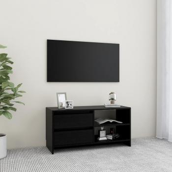 ARDEBO.de - TV-Schrank Schwarz 80x31x39 cm Massivholz Kiefer