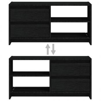 TV-Schrank Schwarz 80x31x39 cm Massivholz Kiefer