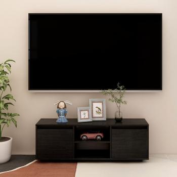 ARDEBO.de - TV-Schrank Schwarz 110x30x40 cm Massivholz Kiefer