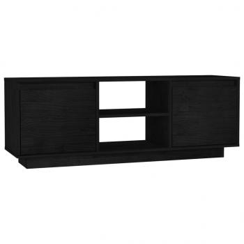 TV-Schrank Schwarz 110x30x40 cm Massivholz Kiefer