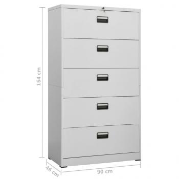 Aktenschrank Hellgrau 90x46x164 cm Stahl