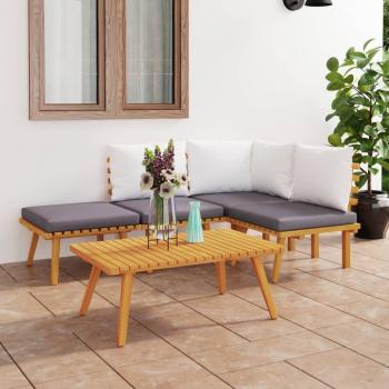 ARDEBO.de - 5-tlg. Garten-Lounge-Set mit Kissen Massivholz Akazie