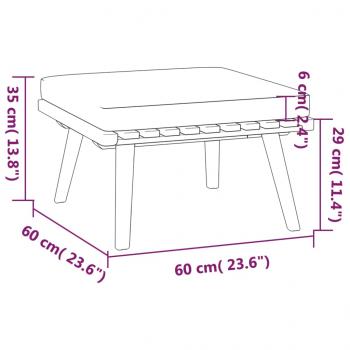 5-tlg. Garten-Lounge-Set mit Kissen Massivholz Akazie