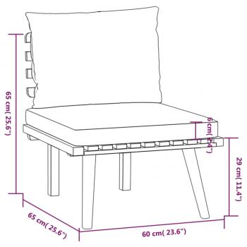 7-tlg. Garten-Lounge-Set mit Kissen Massivholz Akazie