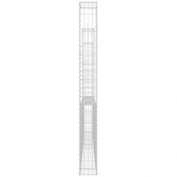 Gabionenkorb U-Form mit 2 Säulen Eisen 140x20x200 cm