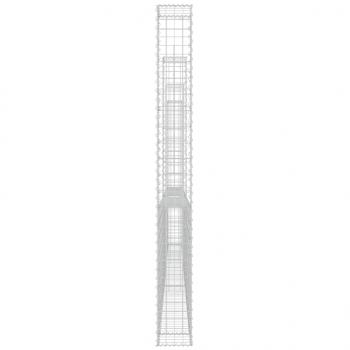 Gabionenkorb U-Form mit 4 Säulen Eisen 380x20x200 cm