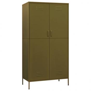 Kleiderschrank Olivgrün 90x50x180 cm Stahl   