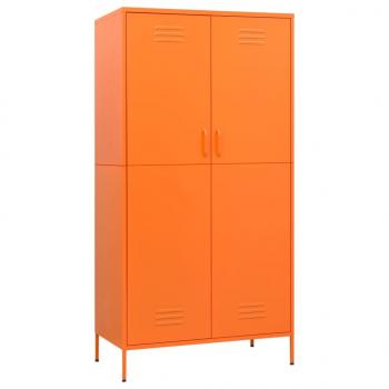 Kleiderschrank Orange 90x50x180 cm Stahl   