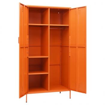 Kleiderschrank Orange 90x50x180 cm Stahl   