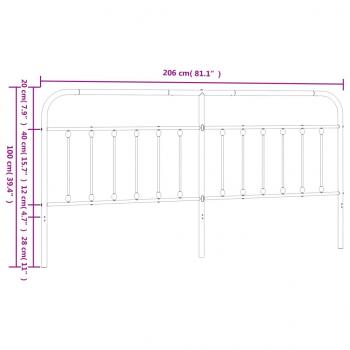 Kopfteil Metall Schwarz 200 cm