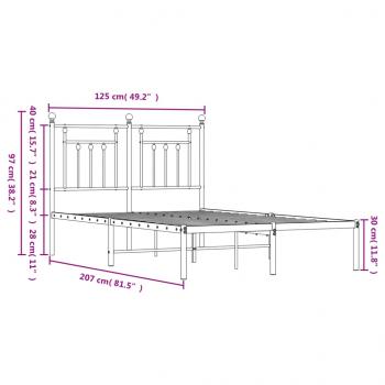 Bettgestell mit Kopfteil Metall Schwarz 120x200 cm