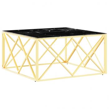 Couchtisch Golden 80x80x40 cm Edelstahl und Glas