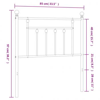 Kopfteil Metall Schwarz 80 cm