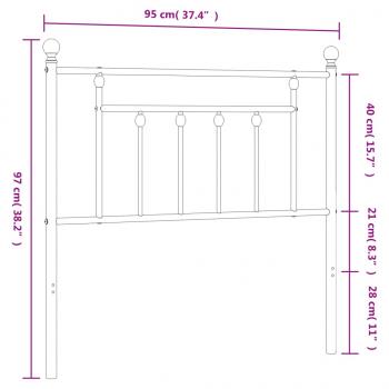 Kopfteil Metall Schwarz 90 cm