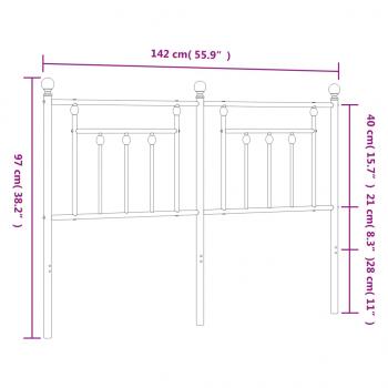 Kopfteil Metall Schwarz 135 cm