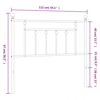 Kopfteil Metall Schwarz 107 cm