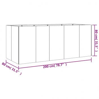 Hochbeet 200x80x80 cm Cortenstahl