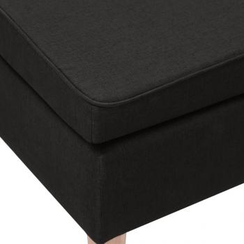 Hocker mit Holzbeinen Schwarz Stoff