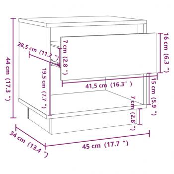 Nachttische 2 Stk. Betongrau 45x34x44 cm Holzwerkstoff