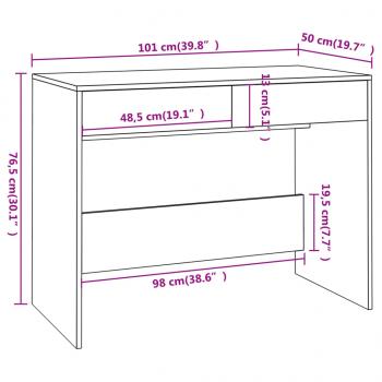 Schreibtisch Betongrau 101x50x76,5 cm Holzwerkstoff