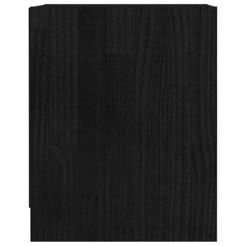 Nachttische 2 Stk. Schwarz 35,5x33,5x41,5 cm Massivholz Kiefer