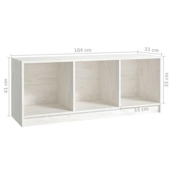 TV-Schrank Weiß 104x33x41 cm Massivholz Kiefer