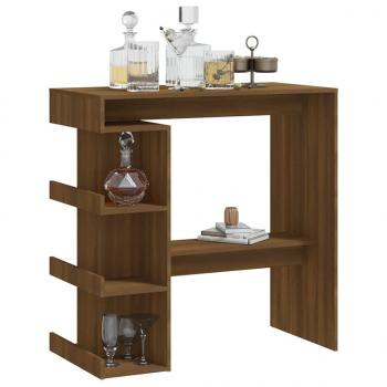 Bartisch mit Regal Braun Eiche 100x50x101,5cm Holzwerkstoff