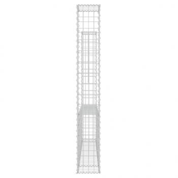 Gabionenkorb U-Form mit 2 Säulen Eisen 140x20x150 cm