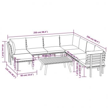 9-tlg. Garten-Lounge-Set mit Kissen Massivholz Akazie