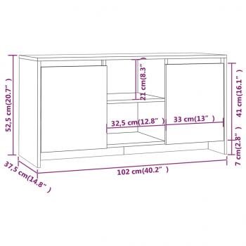 TV-Schrank Weiß 102x37,5x52,5 cm Holzwerkstoff