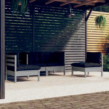 ARDEBO.de - 4-tlg. Garten-Lounge-Set mit Kissen Kiefer Massivholz