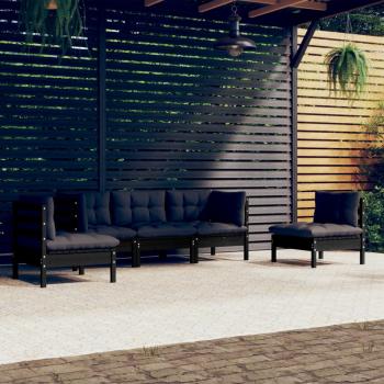 ARDEBO.de - 5-tlg. Garten-Lounge-Set mit Kissen Massivholz Kiefer