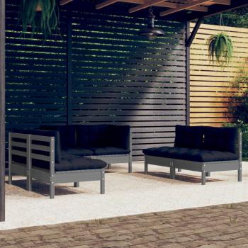 ARDEBO.de - 6-tlg. Garten-Lounge-Set mit Kissen Kiefer Massivholz