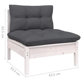 7-tlg. Garten-Lounge-Set mit Kissen Kiefer Massivholz