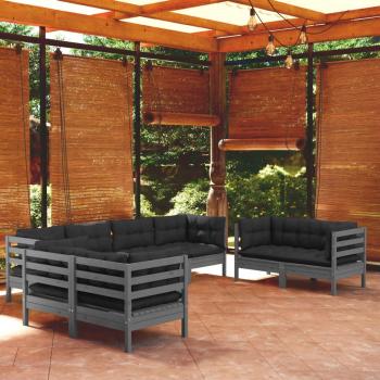 ARDEBO.de - 8-tlg. Garten-Lounge-Set mit Kissen Kiefer Massivholz