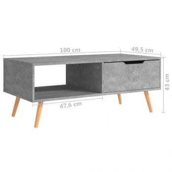 Couchtisch Betongrau 100x49,5x43 cm Holzwerkstoff