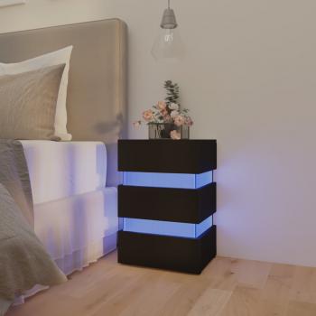 ARDEBO.de - LED-Nachttisch Schwarz 45x35x67 cm Holzwerkstoff