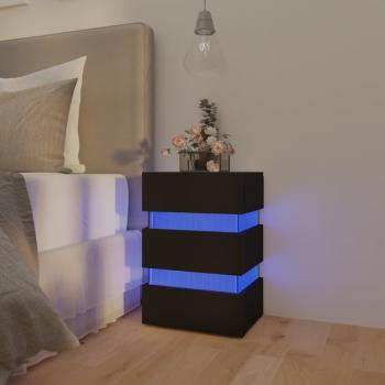 LED-Nachttisch Schwarz 45x35x67 cm Holzwerkstoff