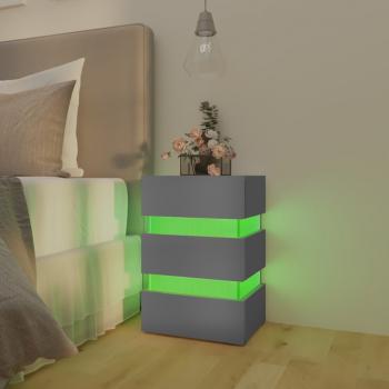 LED-Nachttisch Grau 45x35x67 cm Holzwerkstoff