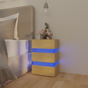 LED-Nachttisch Sonoma-Eiche 45x35x67 cm Holzwerkstoff