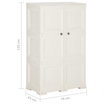 Kunststoffschrank 79x43x125 cm Holzdesign Angora-Weiß