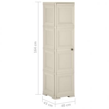 Kunststoffschrank 40x43x164 cm Holzdesign Vanilleeis