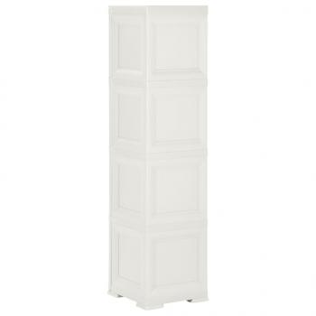 Kunststoffschrank 40x43x164 cm Holzdesign Angora-Weiß