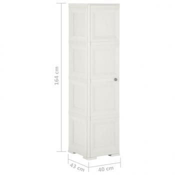 Kunststoffschrank 40x43x164 cm Holzdesign Angora-Weiß