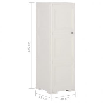 Kunststoffschrank 40x43x125 cm Holzdesign Angora-Weiß