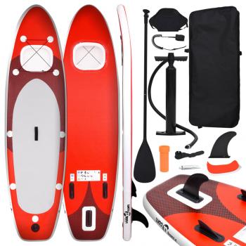 ARDEBO.de - SUP-Board-Set Aufblasbar Rot 300x76x10 cm