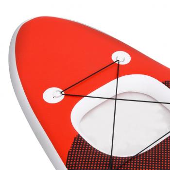 SUP-Board-Set Aufblasbar Rot 300x76x10 cm