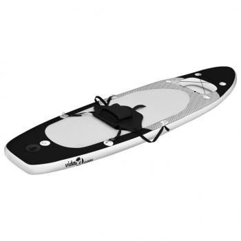 SUP-Board-Set Aufblasbar Schwarz 300x76x10 cm