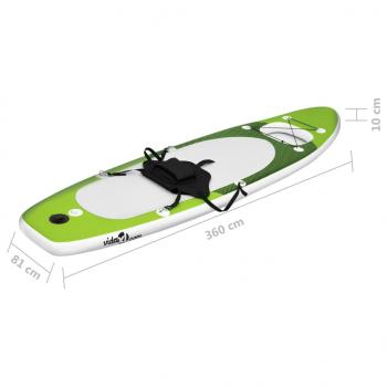 SUP-Board-Set Aufblasbar Grün 360x81x10 cm